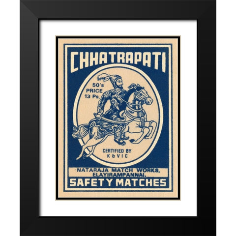 Chhatrapati Safety Matches Black Modern Wood Framed Art Print with Double Matting by Phillumenart