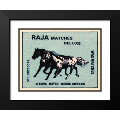 Raja Matches Deluxe Black Modern Wood Framed Art Print with Double Matting by Phillumenart