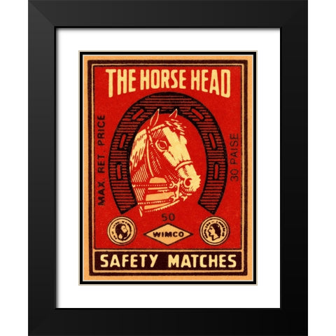 The Horse Head Safety Matches Black Modern Wood Framed Art Print with Double Matting by Phillumenart