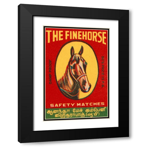The Fine Horse Safety Matches Black Modern Wood Framed Art Print with Double Matting by Phillumenart