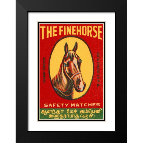 The Fine Horse Safety Matches Black Modern Wood Framed Art Print with Double Matting by Phillumenart