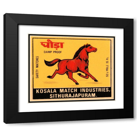 Kosala Match Industries Safety Matches Black Modern Wood Framed Art Print with Double Matting by Phillumenart