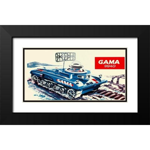 Gama 9940 Space Tank Black Modern Wood Framed Art Print with Double Matting by Retrotrans