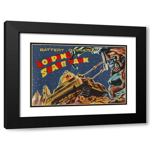 Looping Space Tank Black Modern Wood Framed Art Print with Double Matting by Retrotrans