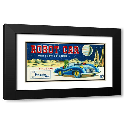 Robot Car with Firing Gun and Noise Black Modern Wood Framed Art Print with Double Matting by Retrotrans