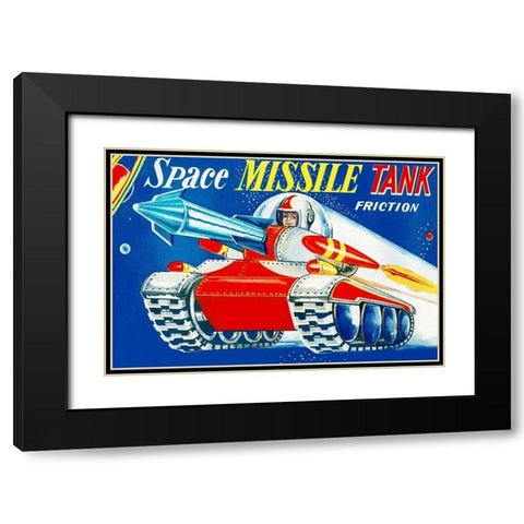 Space Missile Tank Black Modern Wood Framed Art Print with Double Matting by Retrotrans