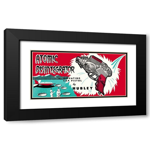 Atomic Disintegrator Black Modern Wood Framed Art Print with Double Matting by Retrogun