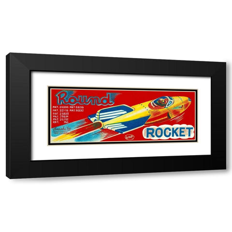 Round Rocket Black Modern Wood Framed Art Print with Double Matting by Retrorocket