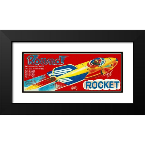 Round Rocket Black Modern Wood Framed Art Print with Double Matting by Retrorocket