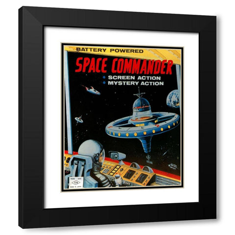 Space Commander Black Modern Wood Framed Art Print with Double Matting by Retrorocket