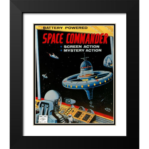 Space Commander Black Modern Wood Framed Art Print with Double Matting by Retrorocket