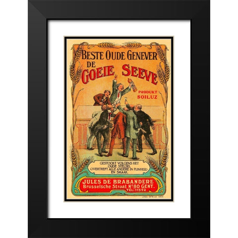 Beste Oude Genever de Goeie Seeve Black Modern Wood Framed Art Print with Double Matting by Retrolabel