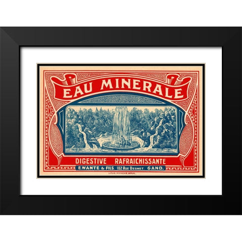 Eau Minerale Black Modern Wood Framed Art Print with Double Matting by Retrolabel