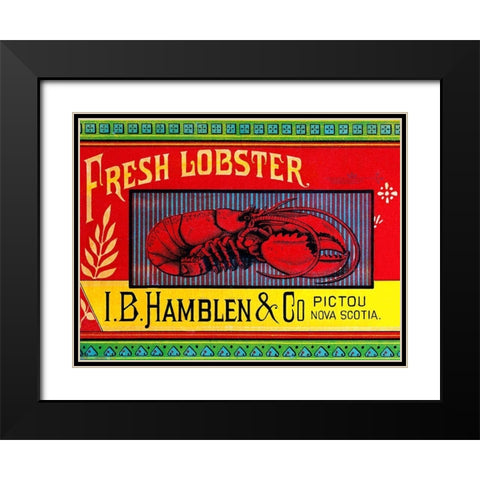 Fresh Lobster Black Modern Wood Framed Art Print with Double Matting by Retrolabel