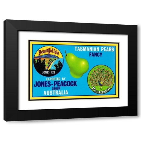 Jones-Peacock Tasmanian Pears Black Modern Wood Framed Art Print with Double Matting by Retrolabel