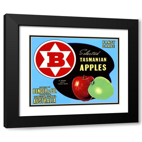 Fancy Grade Selected Tasmanian Apples Black Modern Wood Framed Art Print with Double Matting by Retrolabel