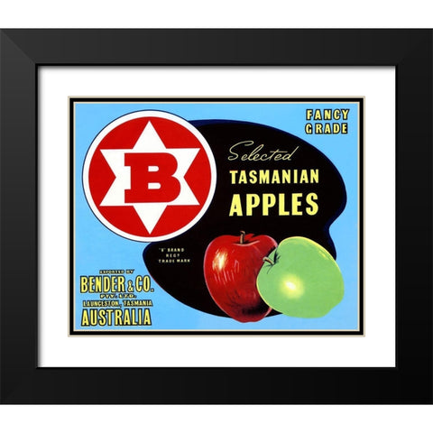 Fancy Grade Selected Tasmanian Apples Black Modern Wood Framed Art Print with Double Matting by Retrolabel
