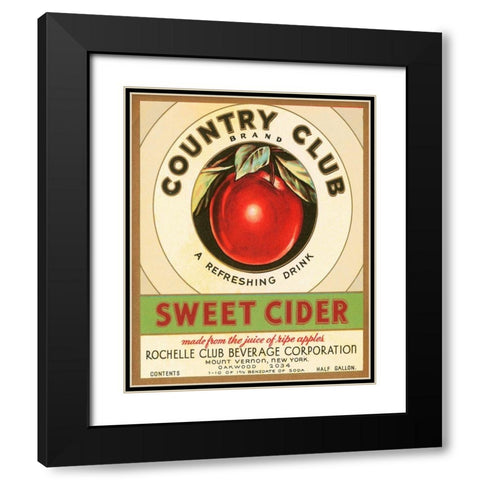 Country Club Sweet Cider Black Modern Wood Framed Art Print with Double Matting by Retrolabel