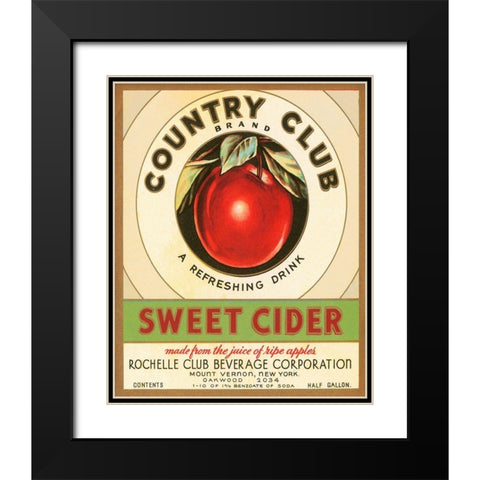 Country Club Sweet Cider Black Modern Wood Framed Art Print with Double Matting by Retrolabel