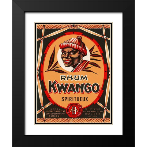 Rhum Kwango Black Modern Wood Framed Art Print with Double Matting by Retrolabel