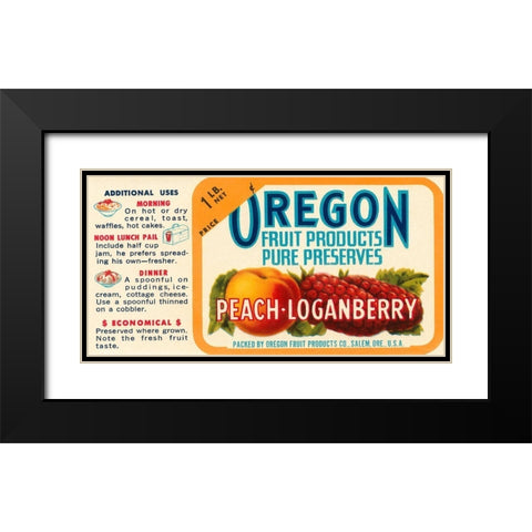 Peach - Loganberry Preserves Black Modern Wood Framed Art Print with Double Matting by Retrolabel