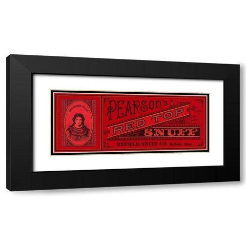 Pearsons Red Top Snuff Black Modern Wood Framed Art Print with Double Matting by Retrolabel