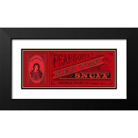 Pearsons Red Top Snuff Black Modern Wood Framed Art Print with Double Matting by Retrolabel