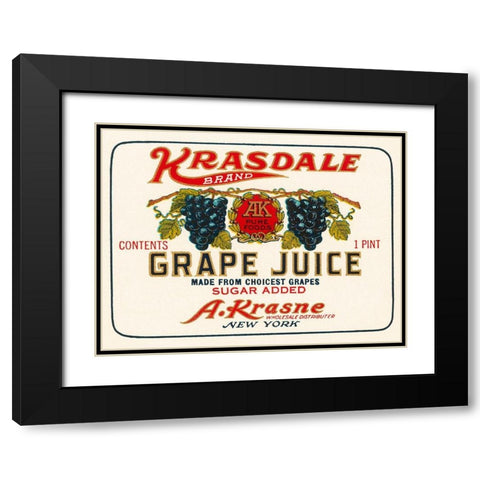 Kransdale Brand Grape Juice Black Modern Wood Framed Art Print with Double Matting by Retrolabel