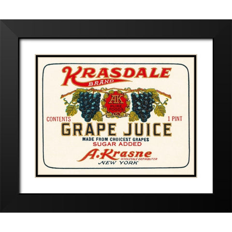 Kransdale Brand Grape Juice Black Modern Wood Framed Art Print with Double Matting by Retrolabel