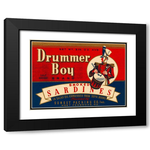 Drummer Boy Smoked Sardines Black Modern Wood Framed Art Print with Double Matting by Retrolabel