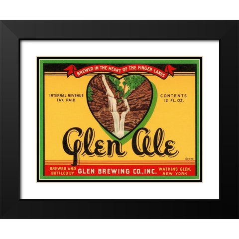 Glen Ale Black Modern Wood Framed Art Print with Double Matting by Retrolabel