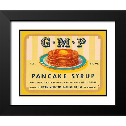 G.M.P. Pancake Syrup Black Modern Wood Framed Art Print with Double Matting by Retrolabel