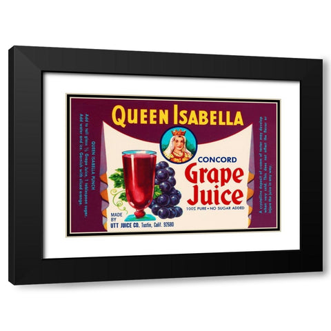 Queen Isabella Concord Grape Juice Black Modern Wood Framed Art Print with Double Matting by Retrolabel