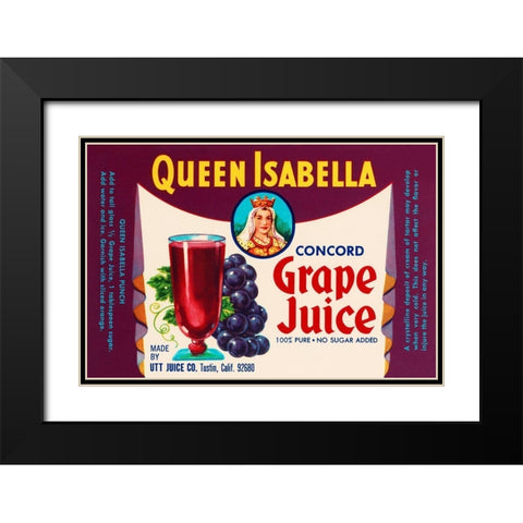 Queen Isabella Concord Grape Juice Black Modern Wood Framed Art Print with Double Matting by Retrolabel