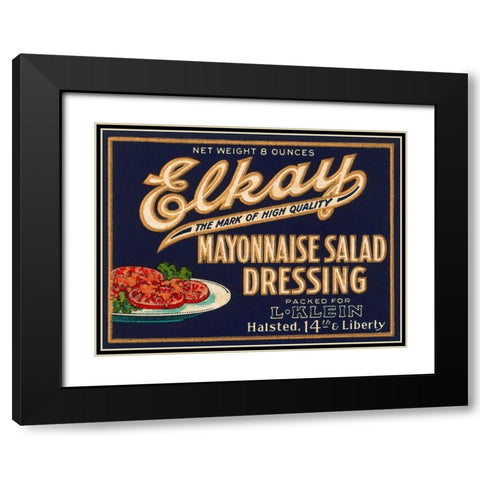 Elkay Mayonnaise Salad Dressing Black Modern Wood Framed Art Print with Double Matting by Retrolabel