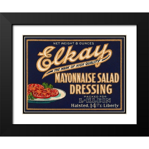 Elkay Mayonnaise Salad Dressing Black Modern Wood Framed Art Print with Double Matting by Retrolabel