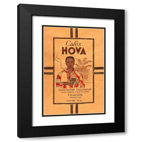 Cafes Hova Black Modern Wood Framed Art Print with Double Matting by Retrolabel