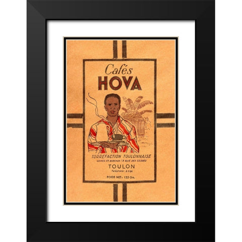 Cafes Hova Black Modern Wood Framed Art Print with Double Matting by Retrolabel