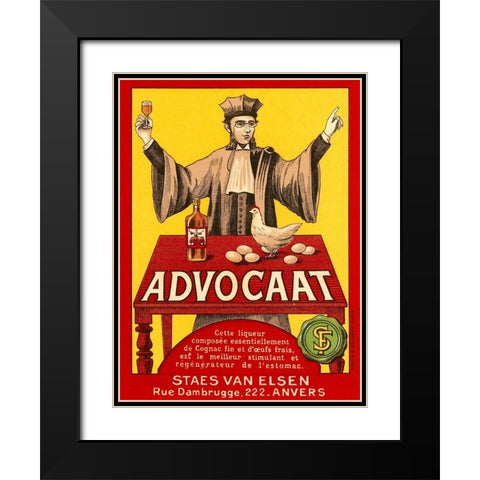 Advocat Black Modern Wood Framed Art Print with Double Matting by Retrolabel