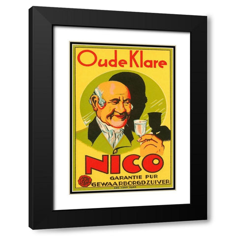 Oude Klare Nico Black Modern Wood Framed Art Print with Double Matting by Retrolabel