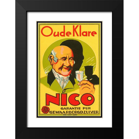 Oude Klare Nico Black Modern Wood Framed Art Print with Double Matting by Retrolabel