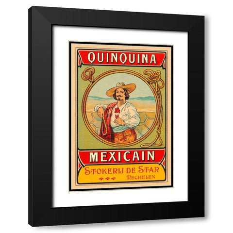 Quinquina Mexican Black Modern Wood Framed Art Print with Double Matting by Retrolabel