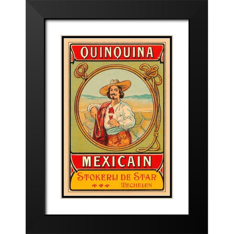 Quinquina Mexican Black Modern Wood Framed Art Print with Double Matting by Retrolabel