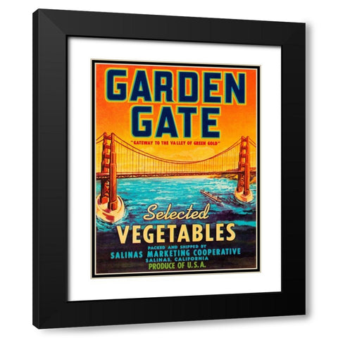 Garden Gate Selected Vegetables Black Modern Wood Framed Art Print with Double Matting by Retrolabel