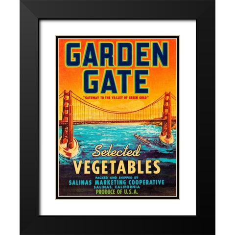 Garden Gate Selected Vegetables Black Modern Wood Framed Art Print with Double Matting by Retrolabel