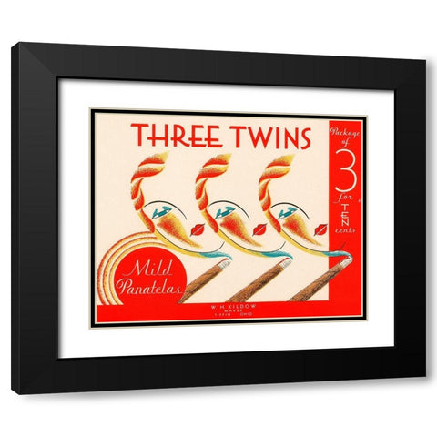 Three Twins Mild Panatelas Black Modern Wood Framed Art Print with Double Matting by Retrolabel