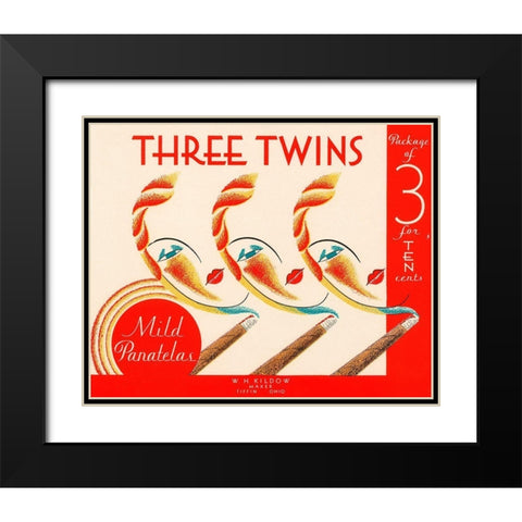 Three Twins Mild Panatelas Black Modern Wood Framed Art Print with Double Matting by Retrolabel
