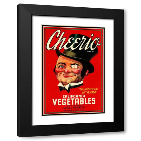 Cheerio Brand California Vegetables Black Modern Wood Framed Art Print with Double Matting by Retrolabel