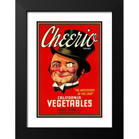 Cheerio Brand California Vegetables Black Modern Wood Framed Art Print with Double Matting by Retrolabel