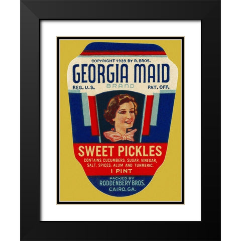 Georgia Maid Sweet Pickles Black Modern Wood Framed Art Print with Double Matting by Retrolabel